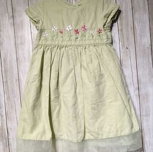Gymboree floral short sleeve green dress size 4years(medium)